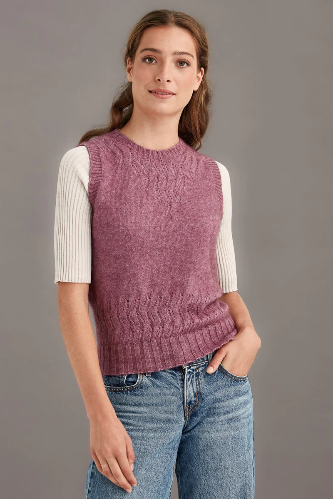 McDonald - Possum Merino Herringbone Lace Vest