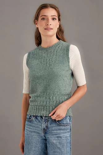 McDonald - Possum Merino Herringbone Lace Vest