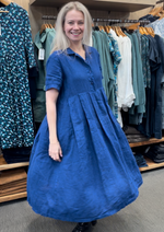 Montaigne ‘Vianne’ Linen Dress Pleats And Side Pockets - One Size - Various Colours