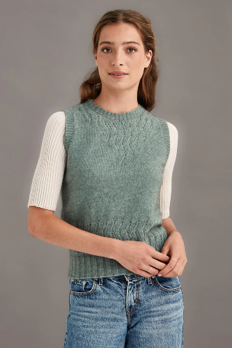 McDonald - Possum Merino Herringbone Lace Vest