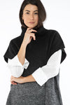 JUMP Ombré Cowl Neck Poncho - Black