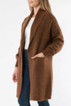 JUMP Longline Lux Cardi - Mocca - LAST - Size XS