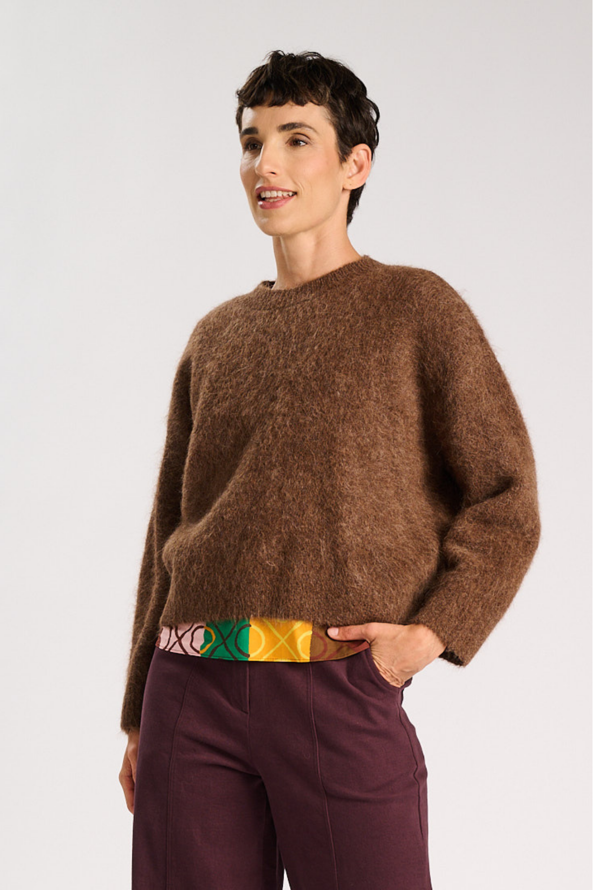 Olga De Polga - Aspen - Alpaca Knit Sweater - Chocolate