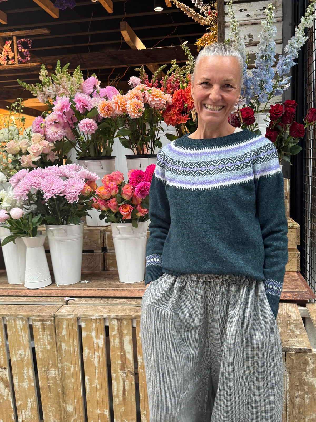 Harley of Scotland - Fair Isle Nep Crew Jumper - Lugano
