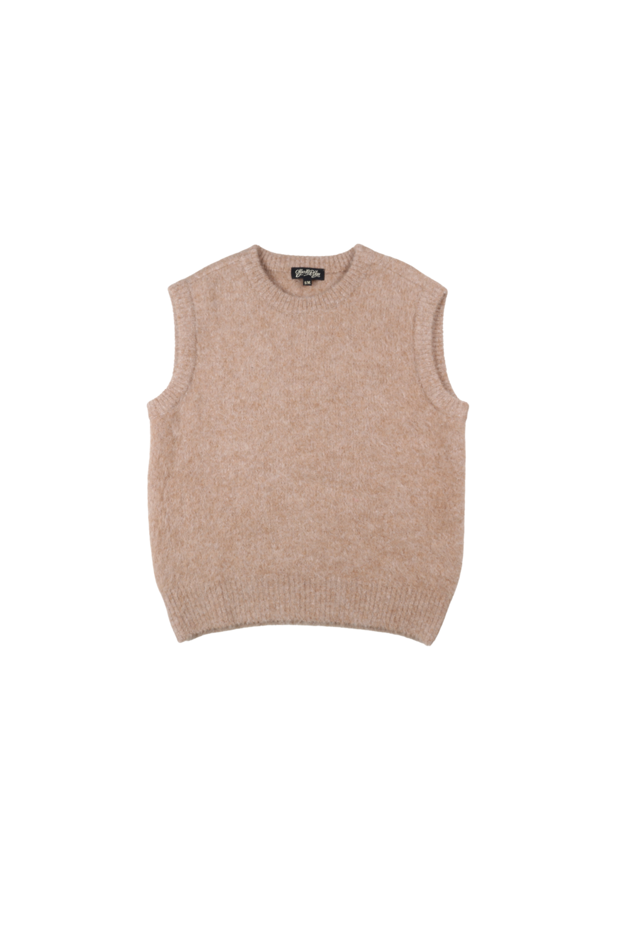 Olga De Polga - Aspen - Round Neck Alpaca Vest - Beige