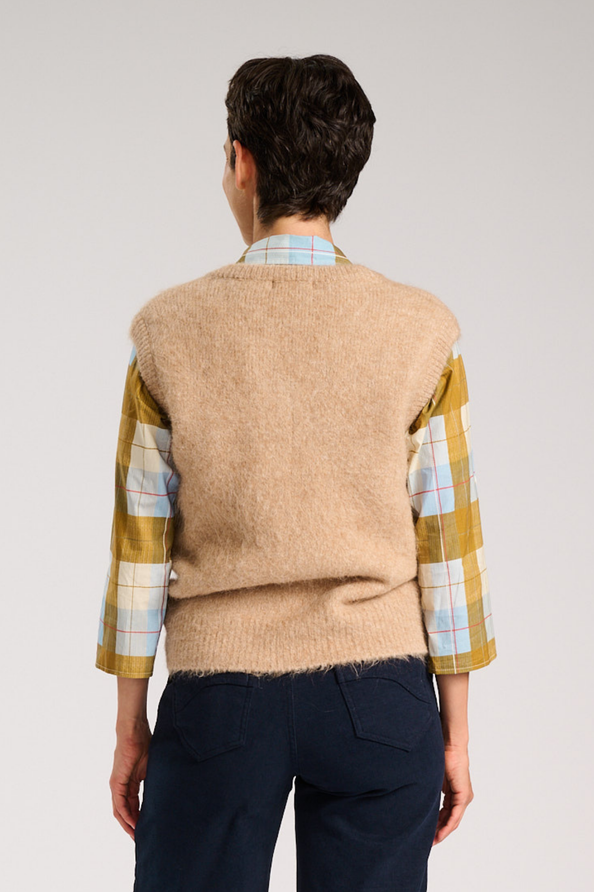 Olga De Polga - Aspen - V Neck Alpaca Vest - Beige