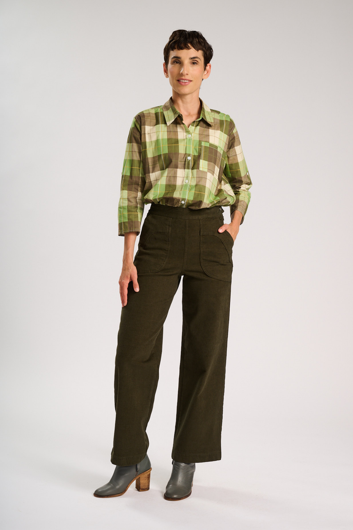Olga De Polga - Peggy Amber - Cotton/Rayon Long Pants - Khaki