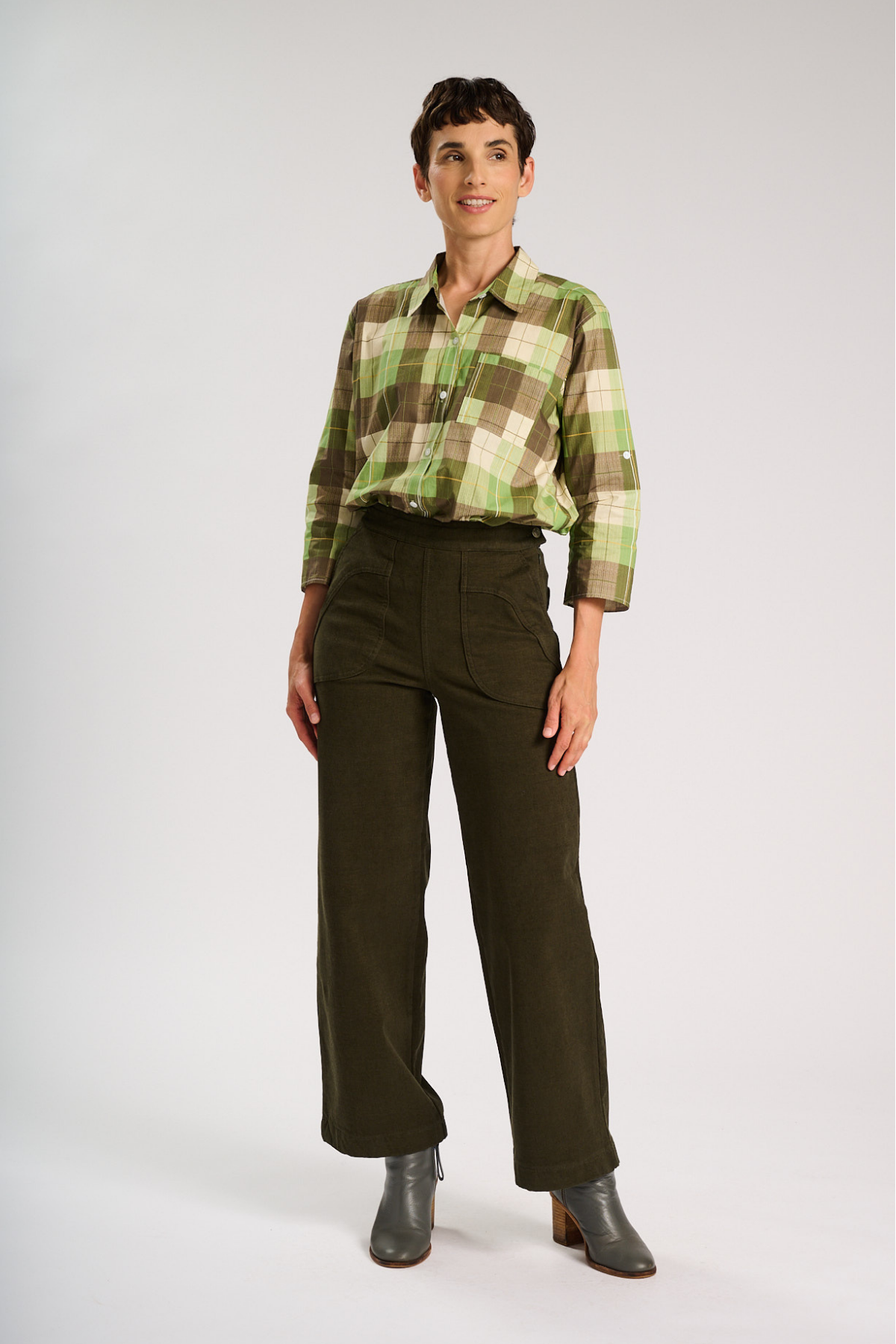 Olga De Polga - Peggy Amber - Cotton/Rayon Long Pants - Khaki