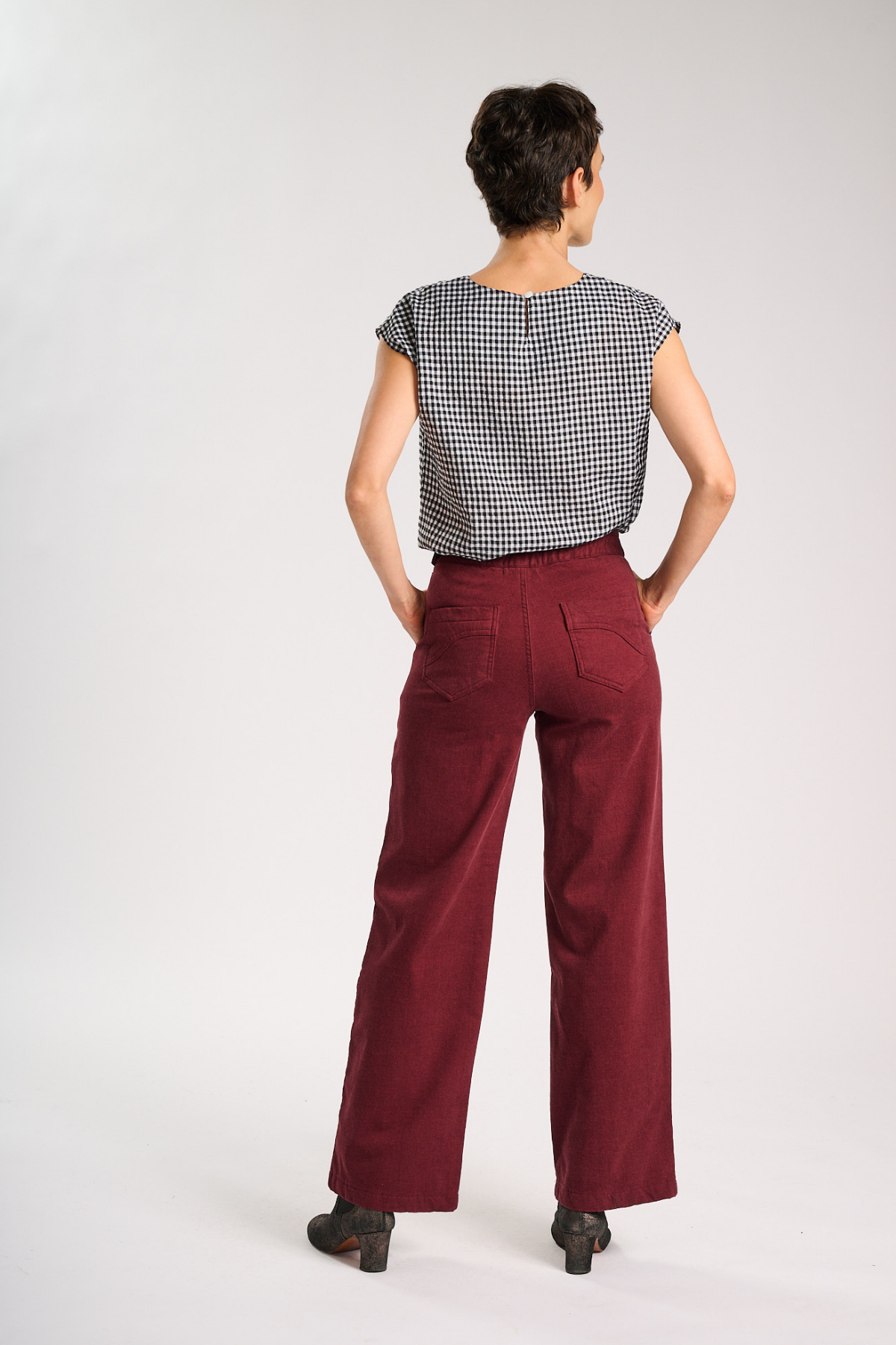 Olga De Polga - Peggy Amber - Cotton/Rayon Long Pants - Claret
