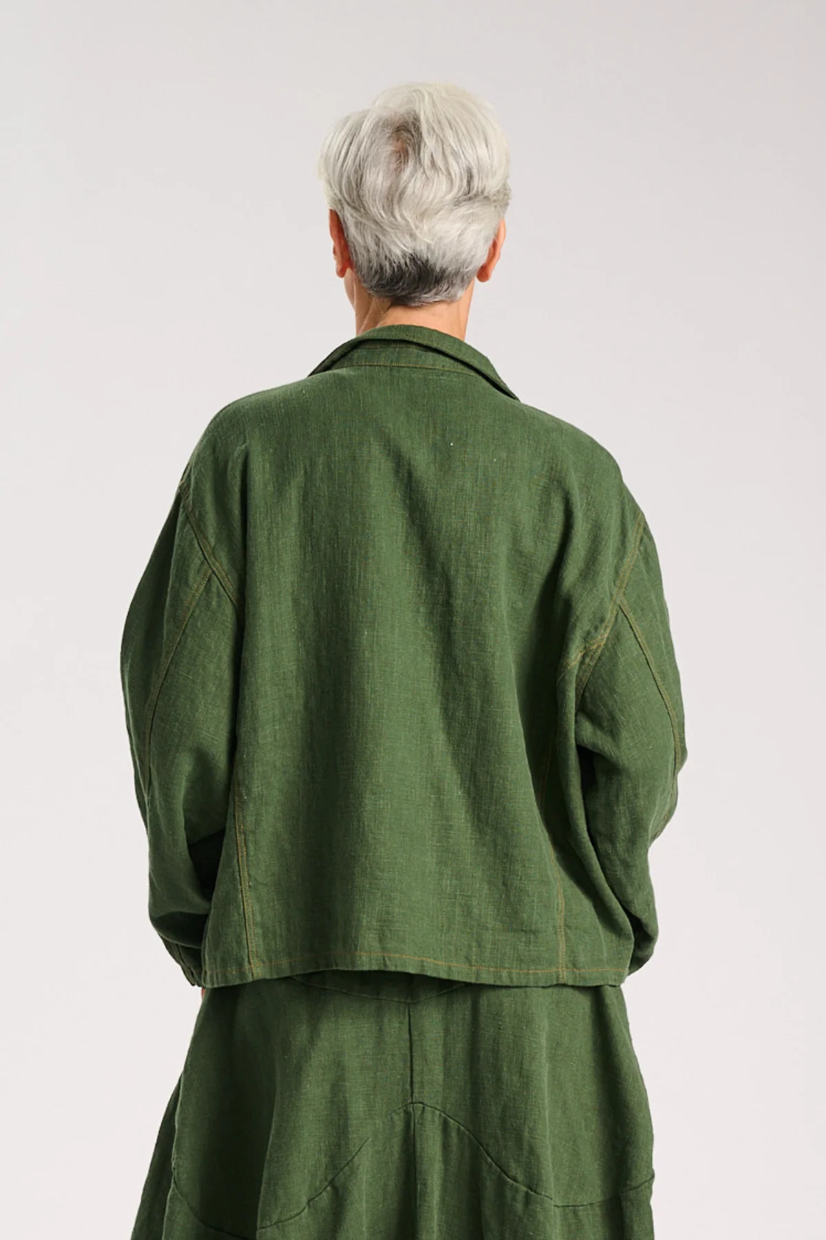 Olga De Polga - Billie Fiesta - Oversized Heavy Linen Jacket - Forest