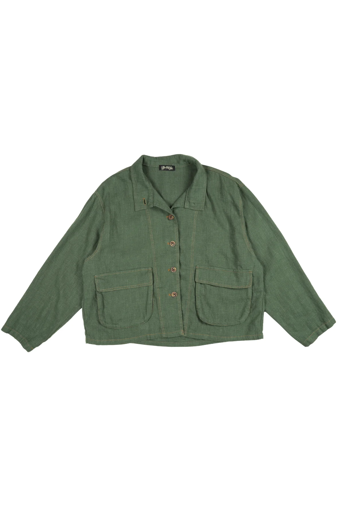 Olga De Polga - Billie Fiesta - Oversized Heavy Linen Jacket - Forest