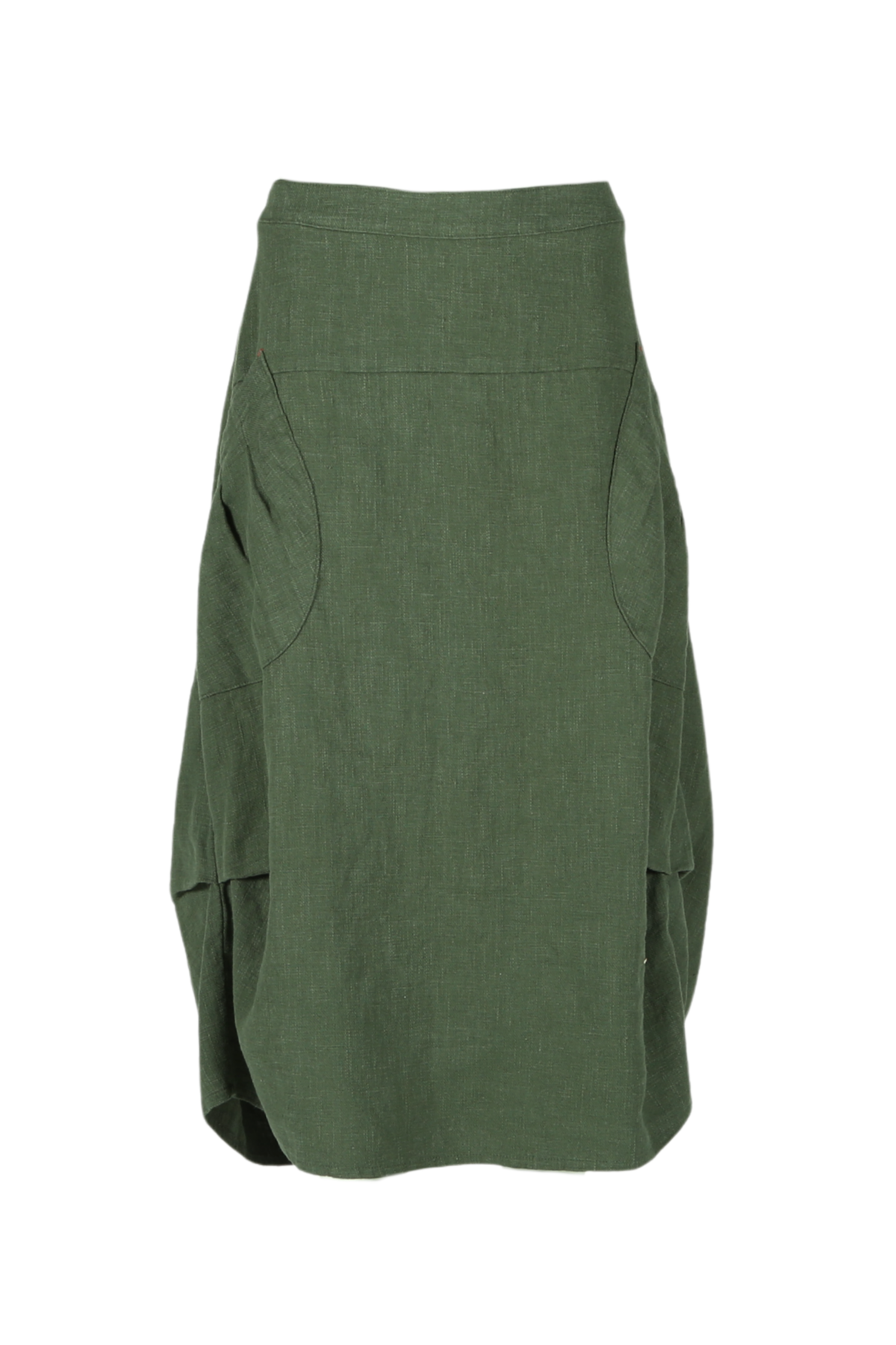 Olga De Polga - Milwaukee Fiesta - Midi Slub Linen Skirt - Forest