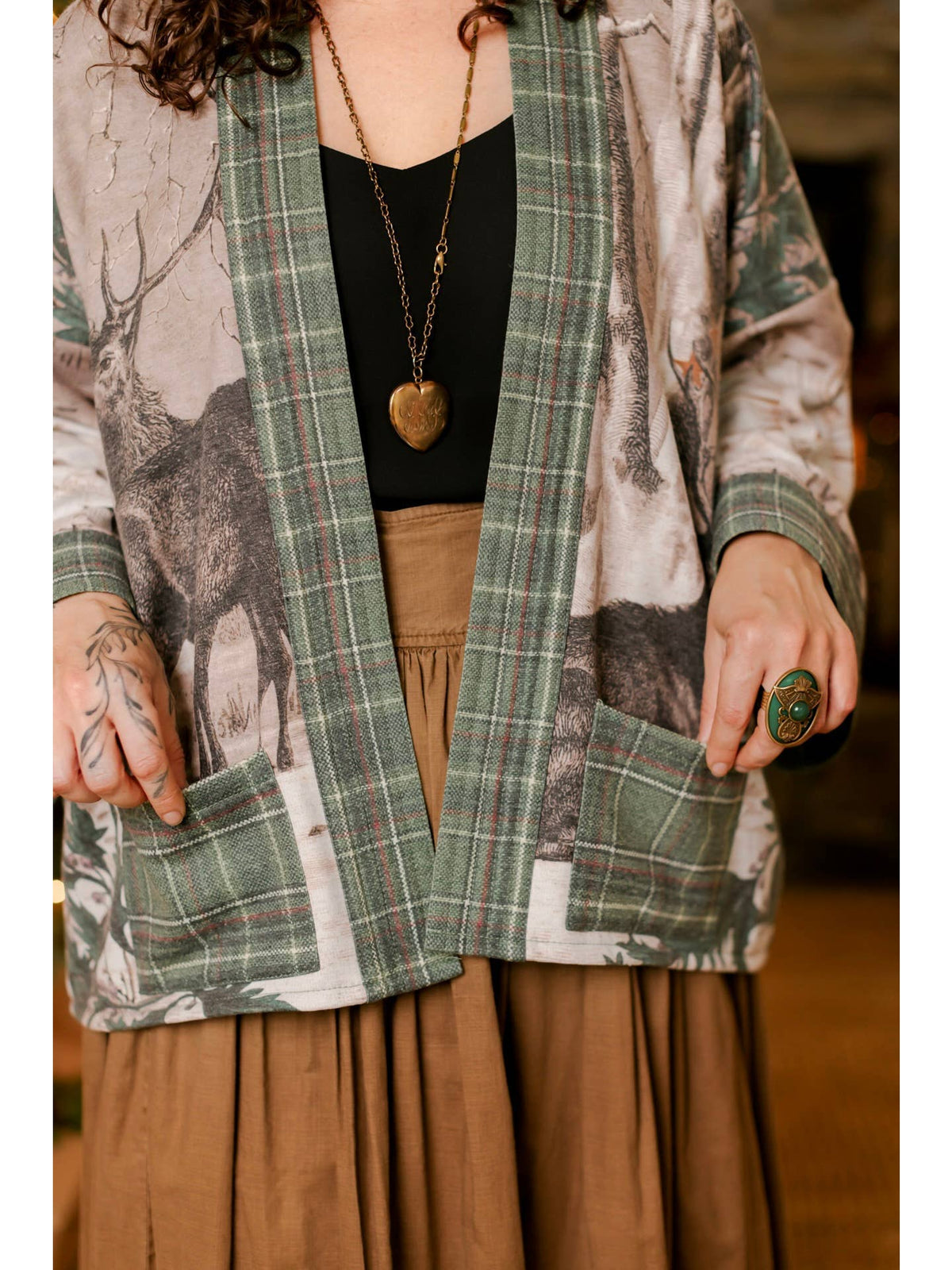 Market Of Stars - ‘Winter Wish Christmas’ Fleece Cottage Cardigan Kimono Jacket