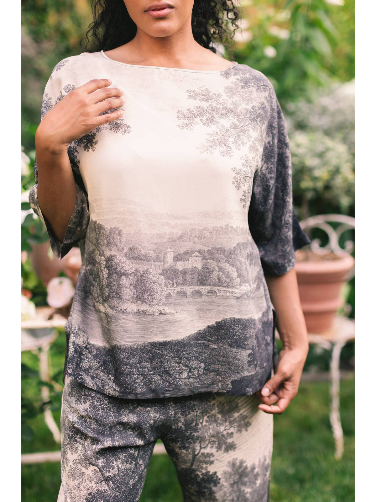 Market Of Stars - ‘Still I Rise’ Luxe Tee Landscape Print Tunic Shirt