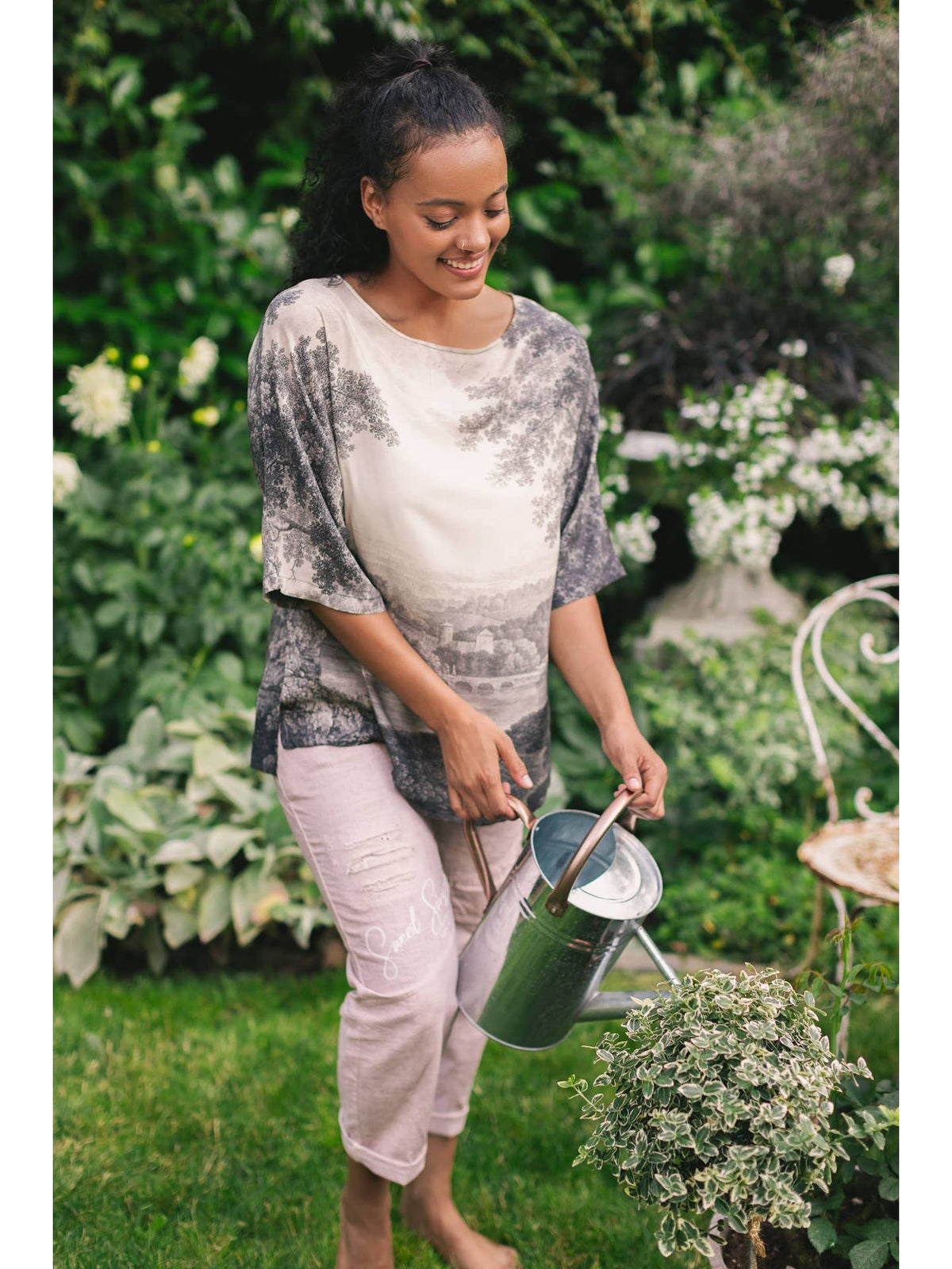Market Of Stars - ‘Still I Rise’ Luxe Tee Landscape Print Tunic Shirt