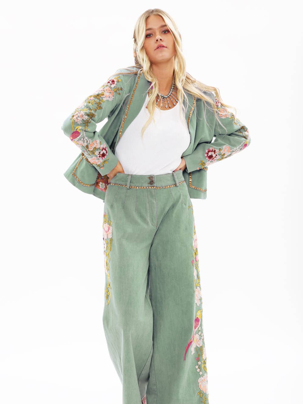 Aratta - ‘Time To Shine’ Denim Pants - Sage