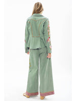 ‘Time To Shine’ Denim Blazer - Sage