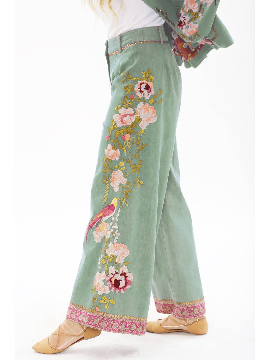 Aratta - ‘Time To Shine’ Denim Pants - Sage