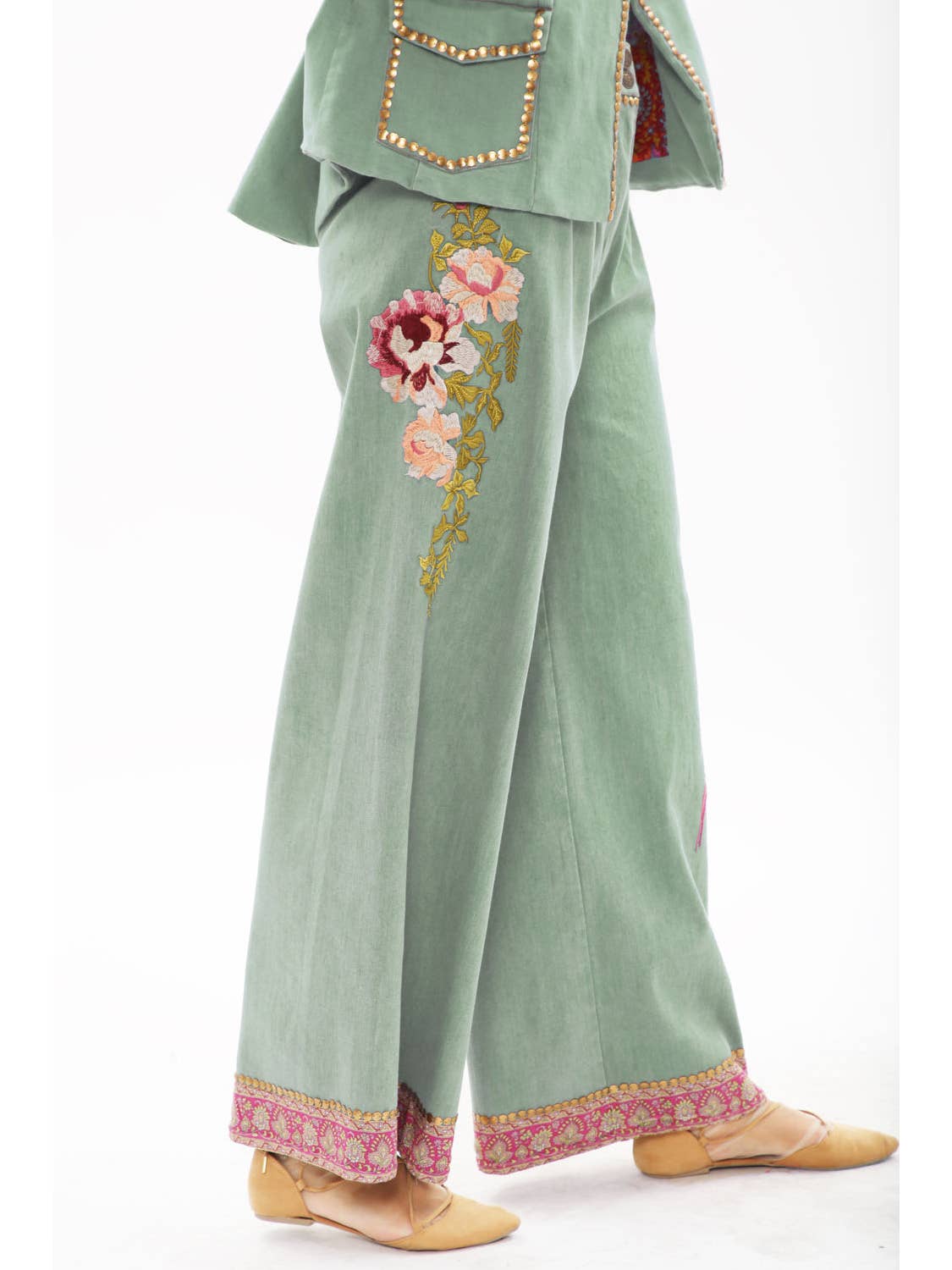 Aratta - ‘Time To Shine’ Denim Pants - Sage
