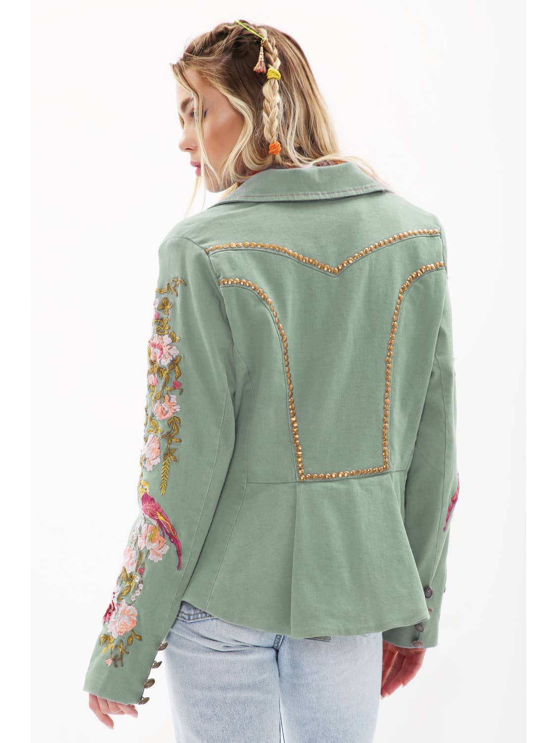 Aratta - ‘Time To Shine’ Denim Blazer - Sage