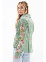 ‘Time To Shine’ Denim Blazer - Sage