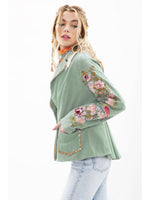 ‘Time To Shine’ Denim Blazer - Sage