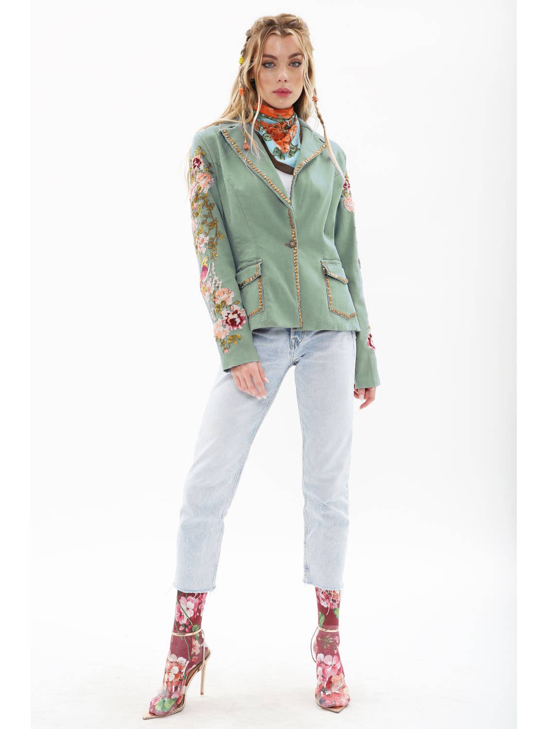 Aratta - ‘Time To Shine’ Denim Blazer - Sage