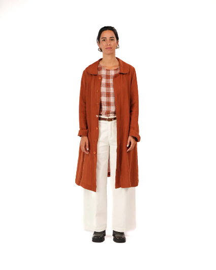 Montaigne - Ava - French Linen Cami Top - Clay Check