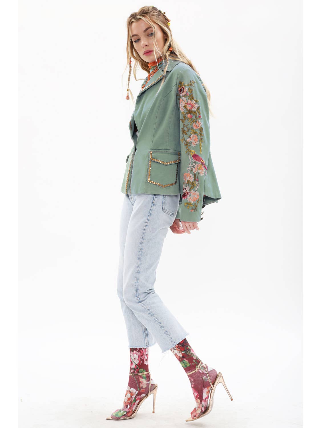 Aratta - ‘Time To Shine’ Denim Blazer - Sage