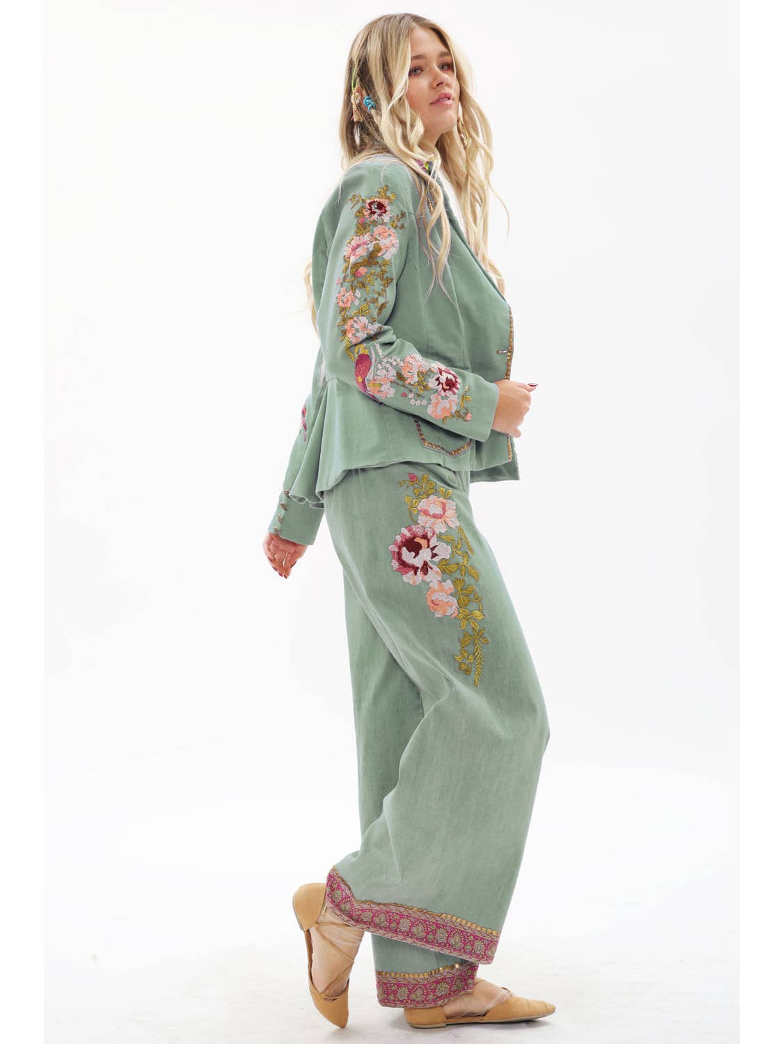 Aratta - ‘Time To Shine’ Denim Blazer - Sage