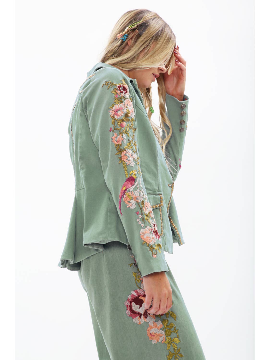 Aratta - ‘Time To Shine’ Denim Blazer - Sage