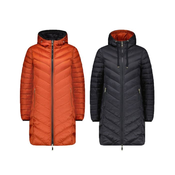 MOKE ‘Arnie’ Reversible 90/10 Down Coat - Black/Intense Rust