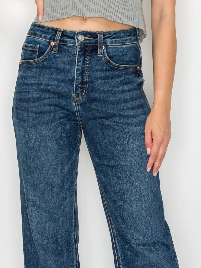 Tummy Control High Rise Relaxed Holly Flare Jeans - Medium Stone Wash