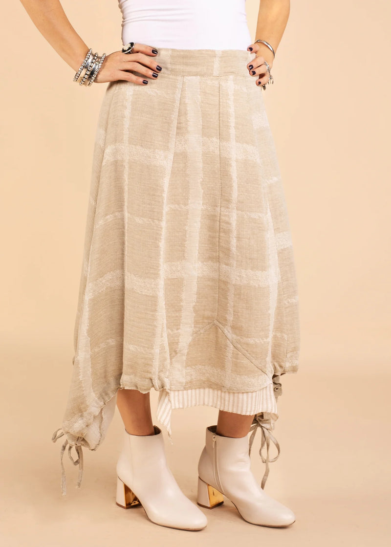 Imagine Fashion ‘Adulis’ Linen Blend Skirt - Latte - LAST - Size S/M