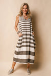 Imagine Fashion ‘Joplin’ Linen Blend Dress - Khaki