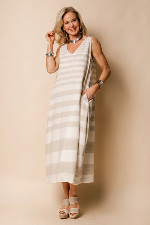 Imagine Fashion ‘Joplin’ Linen Blend Dress - Latte