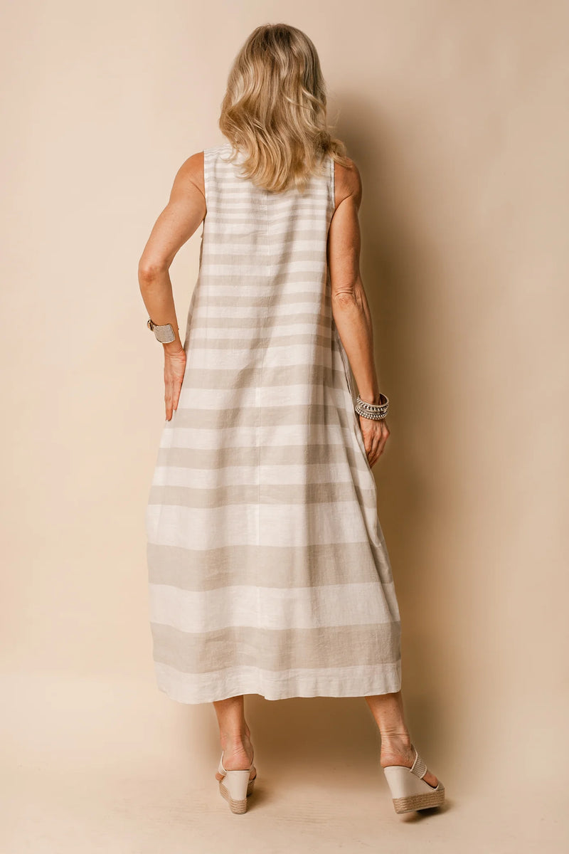 Imagine Fashion ‘Joplin’ Linen Blend Dress - Latte - LAST - Size M/L