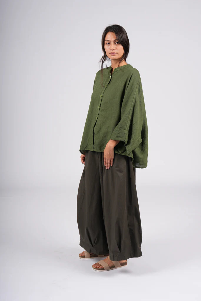 Montaigne ‘Caroline’ Wide Leg Gathered Poplin Cotton Pants - Various Colours