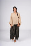 Montaigne ‘Caroline’ Wide Leg Gathered Poplin Cotton Pants - Various Colours