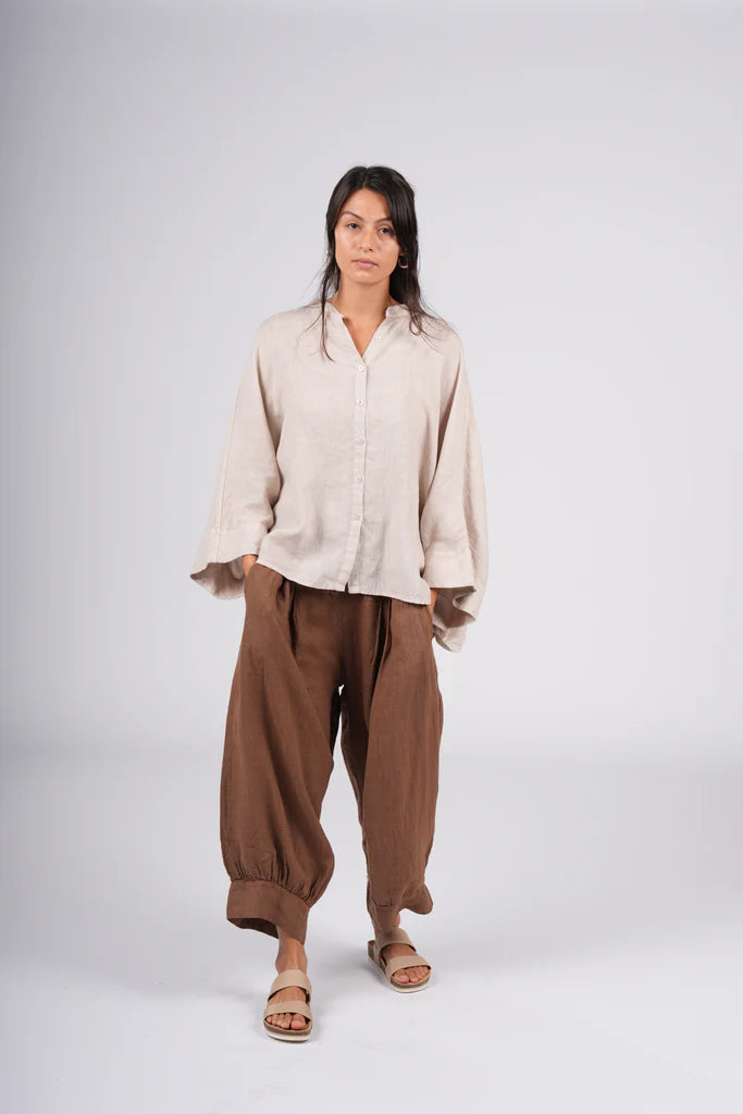 Montaigne Italian Linen ‘Desi’ Bloomer Pants With Back Pockets - Various Colours - 2 Sizes