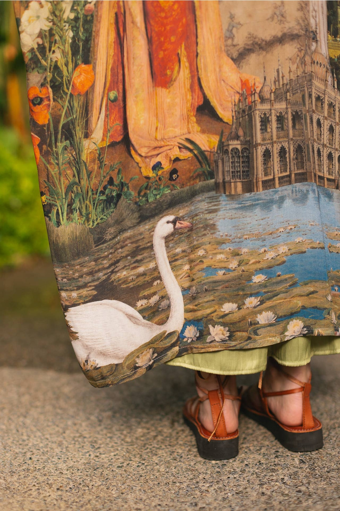 Market Of Stars - ‘Secret Garden’ Opera Duster Bamboo Kimono Duster Robe With Swan