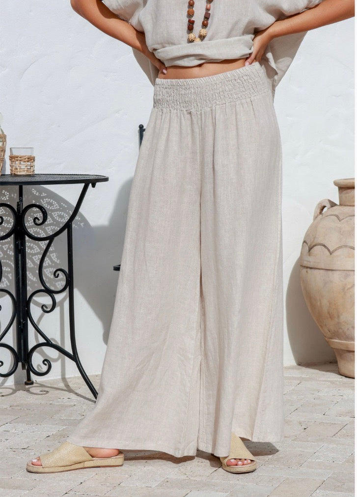 The Italian Cartel - Amara - Wide Leg Italian Linen Pants