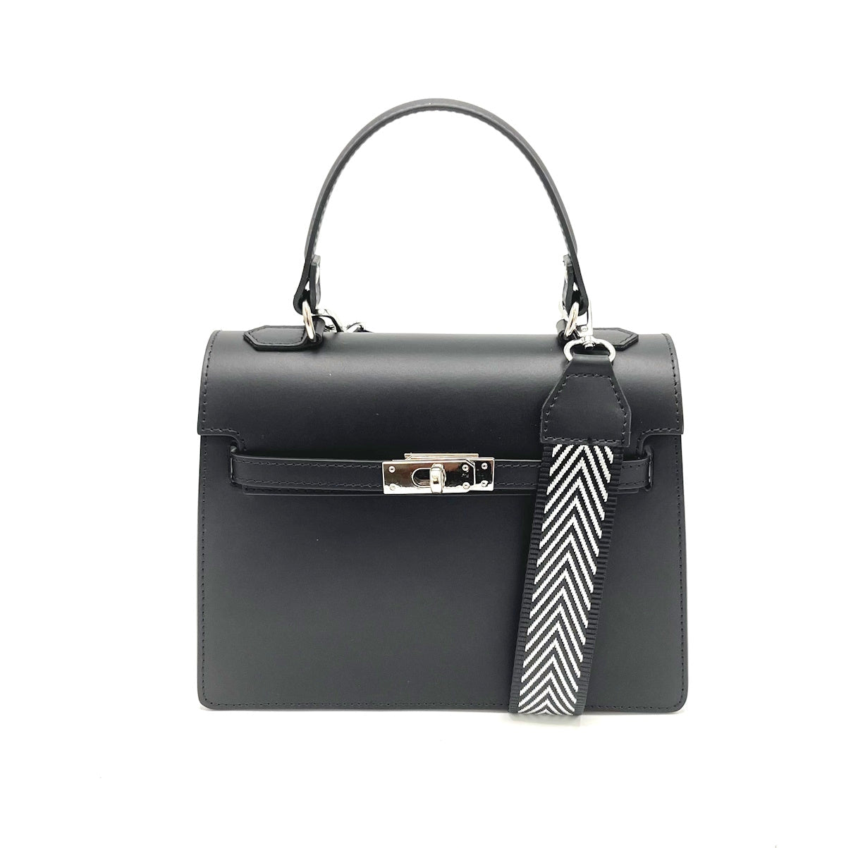 Genuine Hard Leather Shoulder Bag Made in Italy
