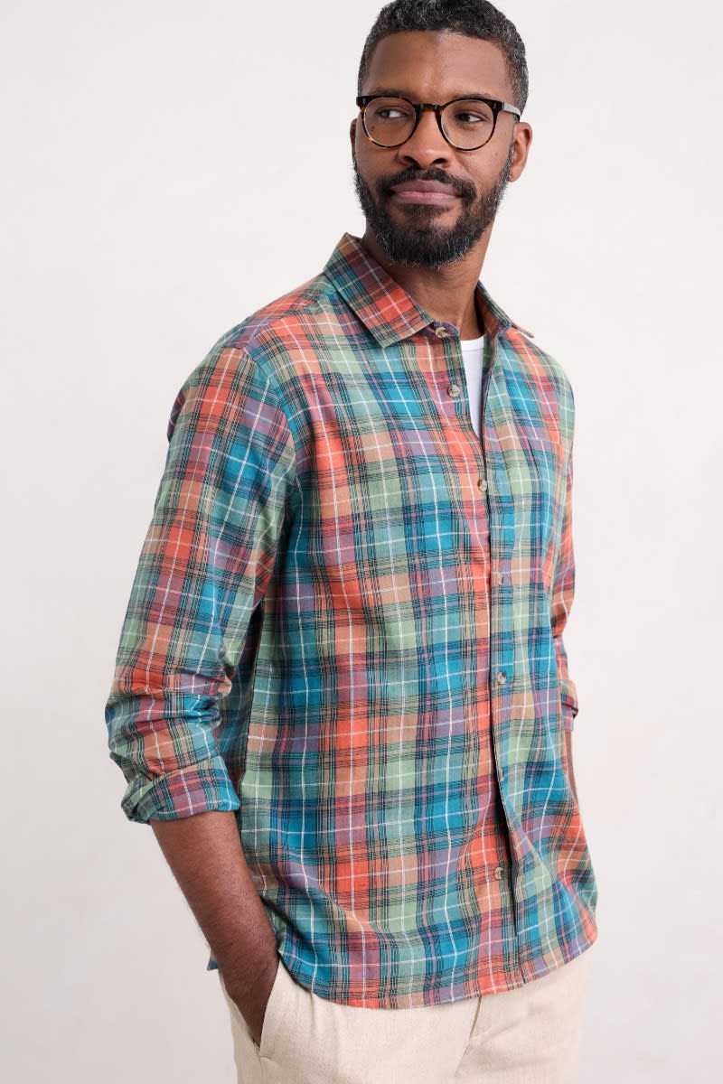 Seasalt Cornwall - Men's 'Banyan' Checked Cotton Shirt - Fissle Multi