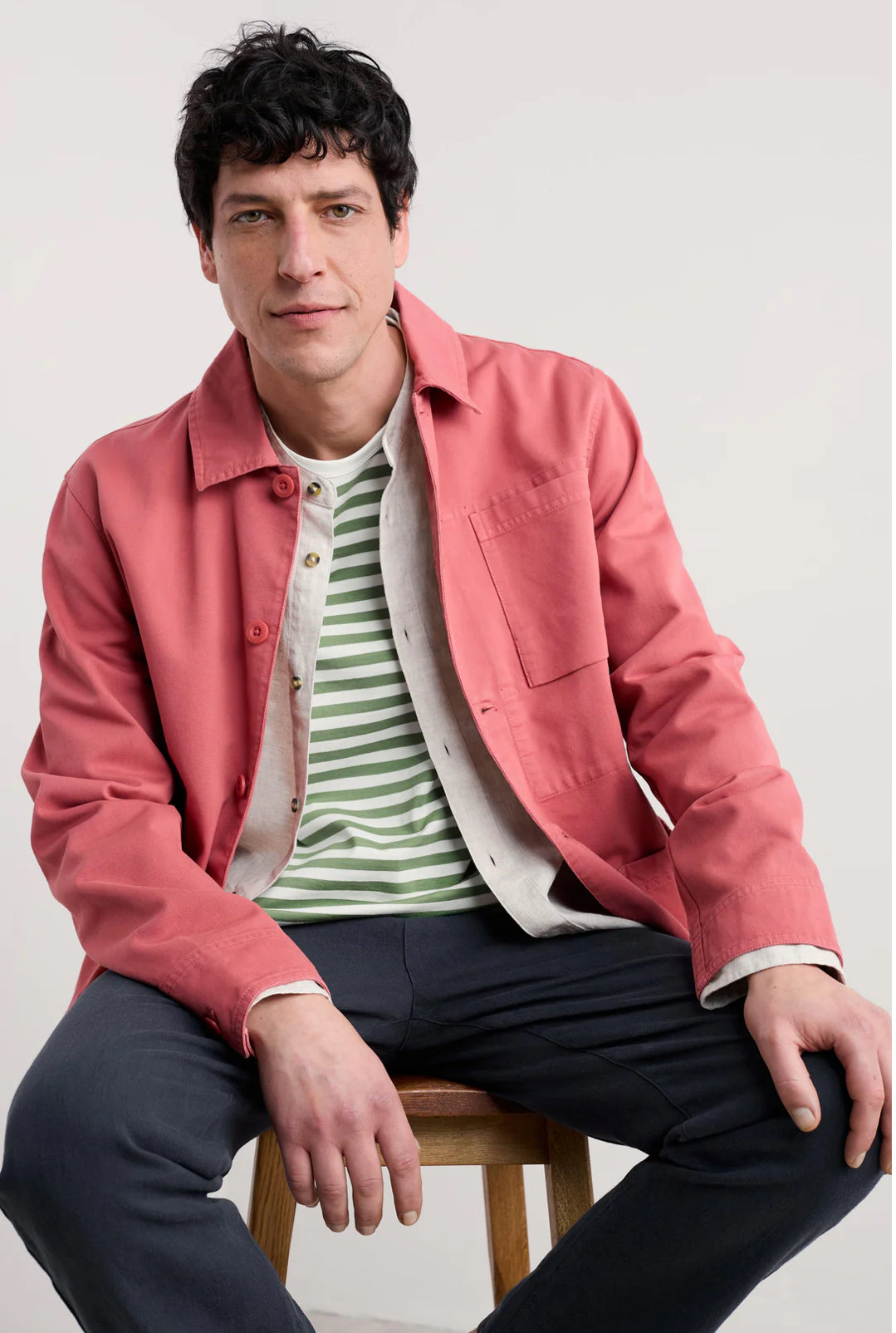 Seasalt Cornwall - Men's 'Sailor' Shirt-Mini - Cornish Willow Chalk