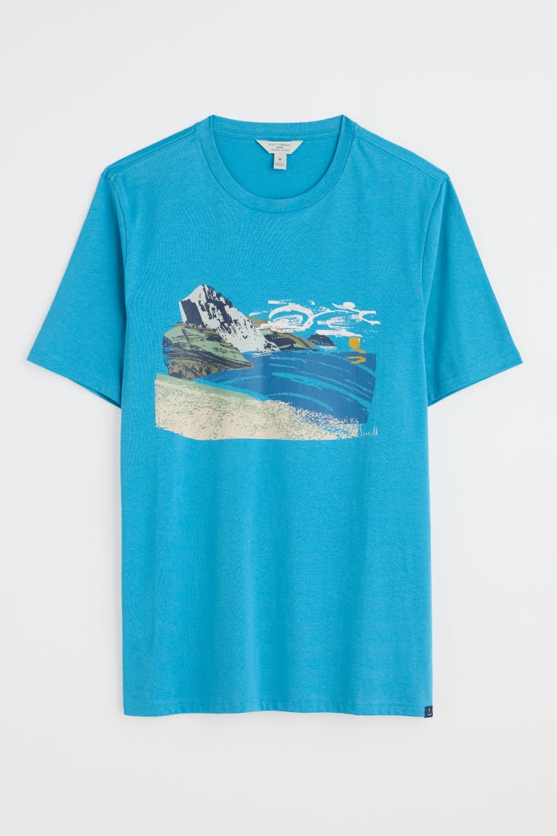 Seasalt Cornwall - Men's 'Midwatch' T-Shirt- Headland Haze Zennor