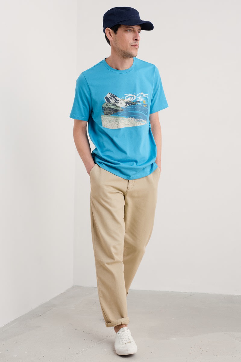 Seasalt Cornwall - Men's 'Midwatch' T-Shirt- Headland Haze Zennor