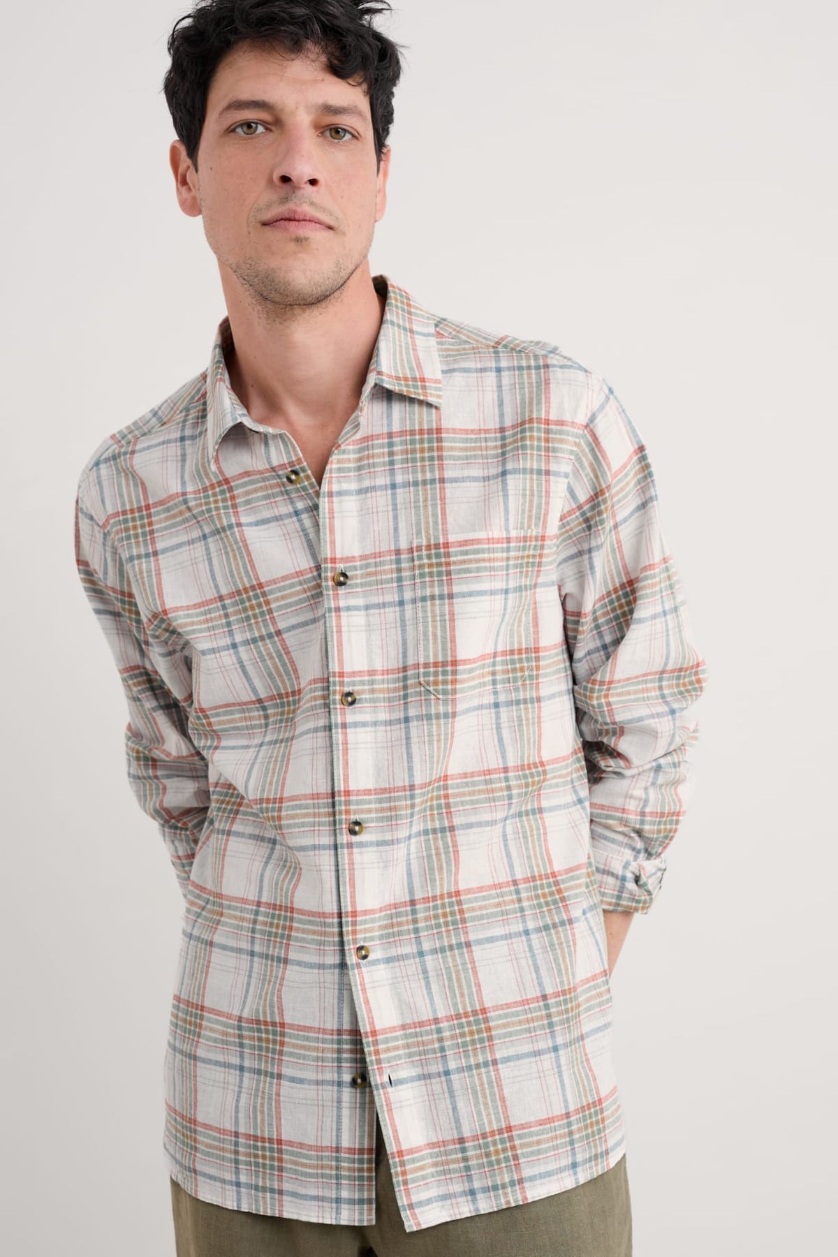 Seasalt Cornwall - Men's 'Dip Circle' Check Shirt - Tekka Multi