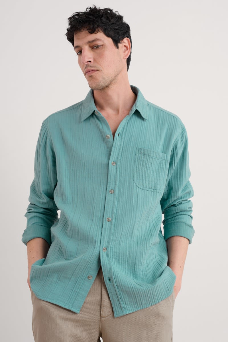 Seasalt Cornwall - Men's 'Kettle' Shirt - Watercress