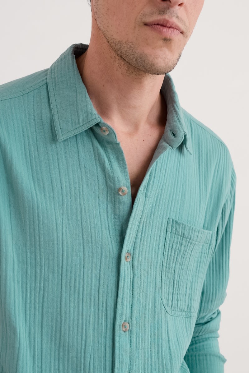 Seasalt Cornwall - Men's 'Kettle' Shirt - Watercress